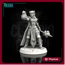 (0088) Female elf human half orc tiefling cleric with club or mace