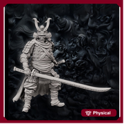 Human Fighter Samurai Kensai Odachi Katana & Armor | DnD Miniature 28mm,32mm,54mm,75mm,100mm Scale Pathfinder Figure/ DnD Figurine unpainted - Only-Games