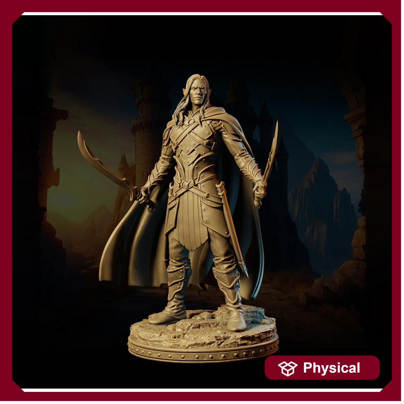 Famous Dark Elf Ranger with Twin Scimitars | 5 Sizes /Scales| D&D - Only-Games