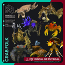 Crab Folk - 15 Models -  PRESUPPORTED - Illustrated and Stats - 32mm scale