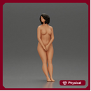 Naked Woman leaning on the car