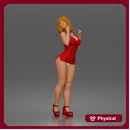 Fashion forward woman in red dress commands attention with poise