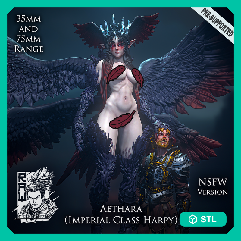 Aethara - Giant Imperial Harpy (NSFW) True Form - STL only.