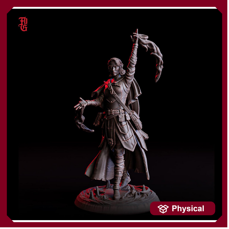 Elf Female Wizard, Sorcerer Warlock PC NPC | Resin Miniature 28mm,32mm,54mm,75mm,100mm Scale |Dungeons & Dragons, Pathfinder | Flesh of Gods - Only-Games