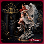 Female Angel Miniature | Taurus Zodiac Warrior NSFW Topless | UNPAINTED Resin DnD Pathfinder - Only-Games