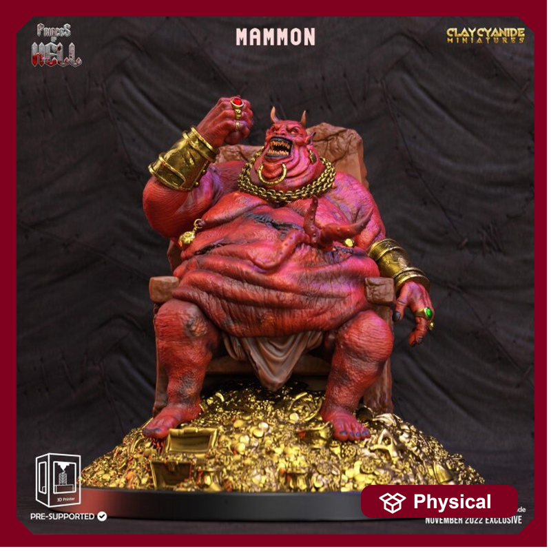 Mammon Demon Prince | 28mm, 32 mm, 75mm Scale |  Resin Miniature | Dungeons and Dragons | Pathfinder | D&D 5e | Clay Cyanide - Only-Games
