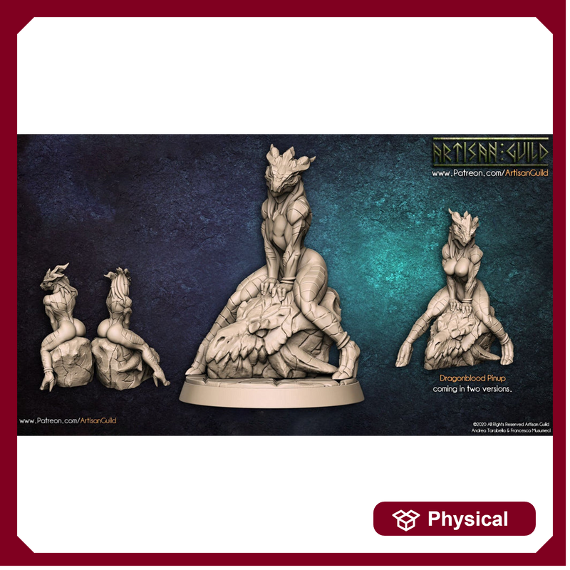 Lusty Dragonborn Draconian Maid | 28mm, 32mm, 54mm, 75mm Scale Resin Miniature | Dungeons and Dragons D&D 5e | Pathfinder | Artisan Guild - Only-Games