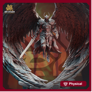 Human Winged Paladin, Angel Fighter Sword | Miniature | 5 Sizes /Scales | Pathfinder Figure | DnD | unpainted | - Only-Games