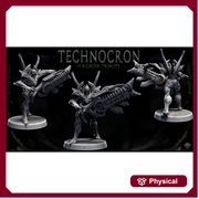 Sci-Fi Miniature Robot Infantry, H.R Giger Style | Base Diameter Sizes: 25mm,32mm, 50mm, 65mm,80mm | Resin Mini | Mini Monster Mayhem - Only-Games