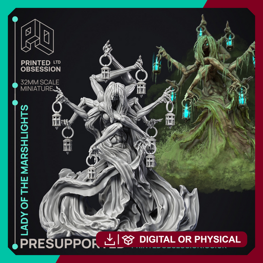 Lady of the Marsh Lights - Boss Monster - PRESUPPORTED - 32mm model - Only-Games