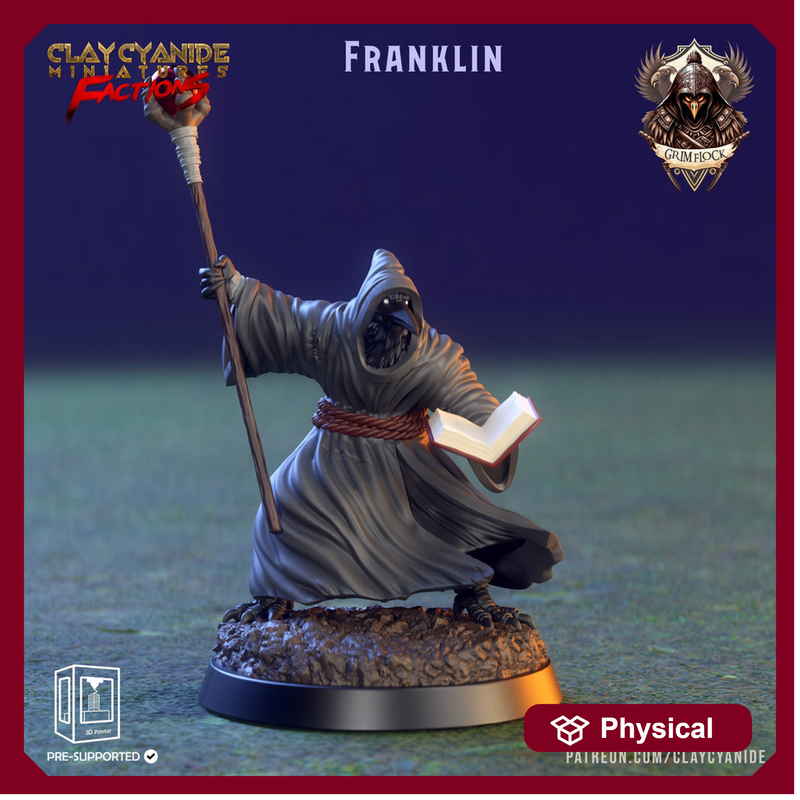 Kenku, Raven Folk Aarakocra  Wizard, Sorcerer,  Warlock | 28mm, 32mm,54mm,75mm Scale Resin Miniature | Dungeons and Dragons | Clay Cyanide - Only-Games