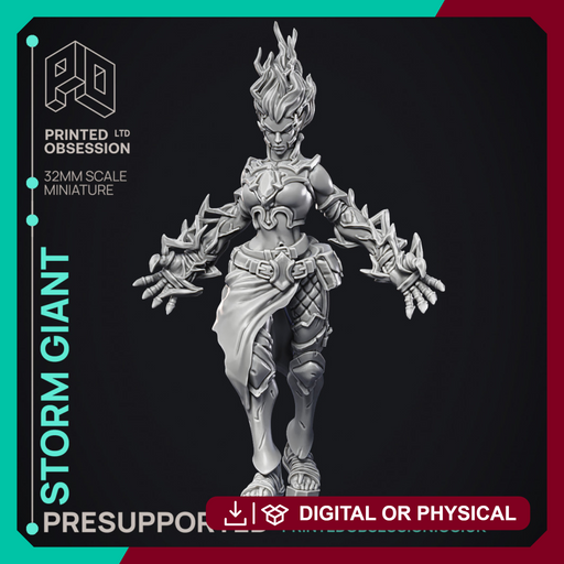 Female Storm Giant - 2 Versions - PRESUPPORTED - 32 mm scale - Only-Games