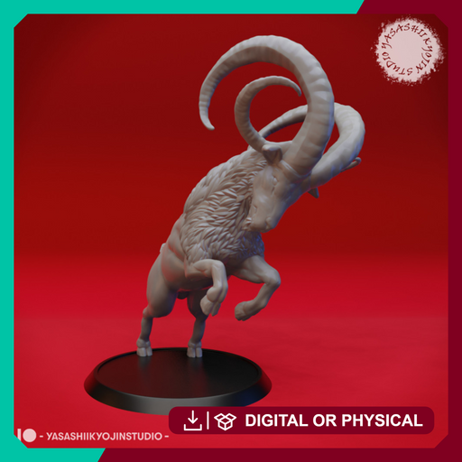 Rearing Giant Goat - Tabletop Miniature - Only-Games