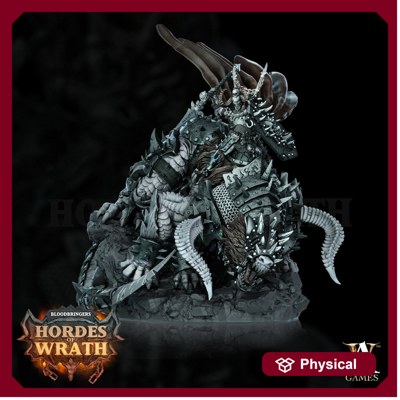 Chaos Lord on Demon Beast. Oathbreaker Paladin mounted | 80mmX 60mm Base | 28mm & 32mm Scales | Dungeons and Dragons | Archvillain Games - Only-Games