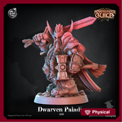 Dwarf Paladin Fighter | Hammer & Sword | 28mm, 32mm, 75mm Scale | Dungeons and Dragons 5e Miniatures | Pathfinder | Figurine | DnD Mini | - Only-Games
