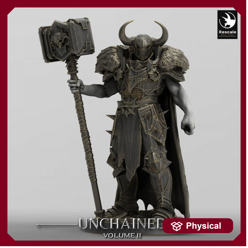 Oathbreaker Paladin, Fighter Battlemaster Maul PC / NPC, DnD 5e Unpainted Mini| 28mm, 32mm,54mm,75mm,100mm Scales | Dungeons & Dragons - Only-Games