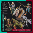 Random Monster Collection 1 -  6 Monsters -  PRESUPPORTED - Illustrated and Stats - 32mm scale