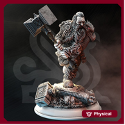 Dwarf Fighter Cleric w/ Hammer & Chainmail Miniature | 28mm, 32mm,54mm,75mm, 100mm Scales | DnD 5e Pathfinder | DM Stash - Only-Games