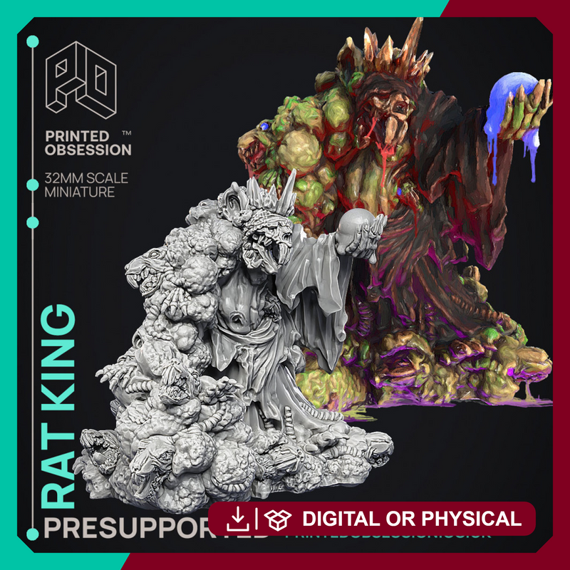 Rat King - Undead Cryptid - Cryptids of the Darkwoods -  PRESUPPORTED - Illustrated and Stats - 32mm scale