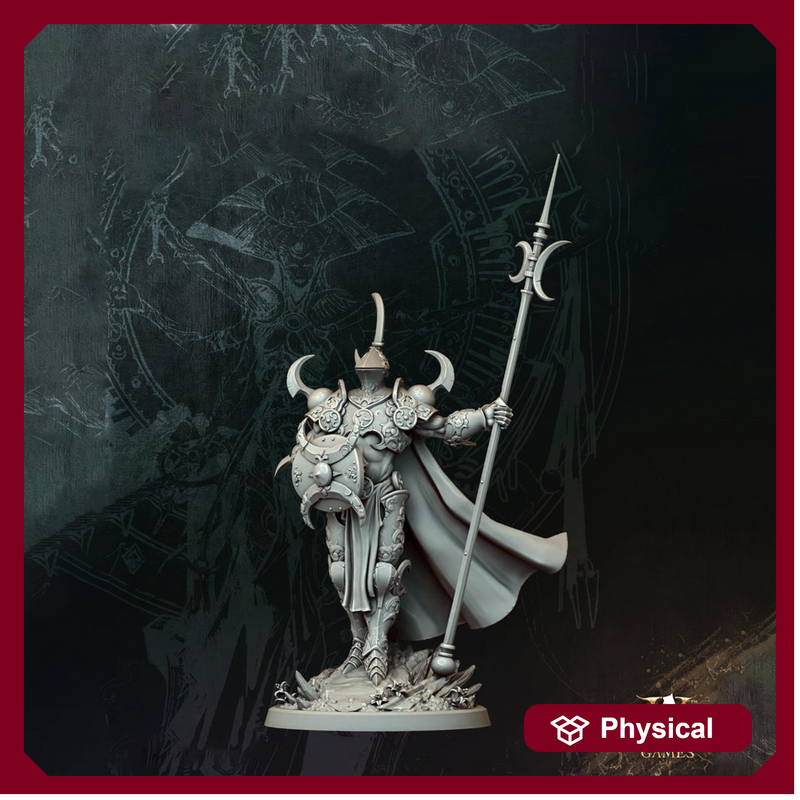 Spear Paladin Miniature | Shield Knight Fighter | UNPAINTED Resin - Only-Games