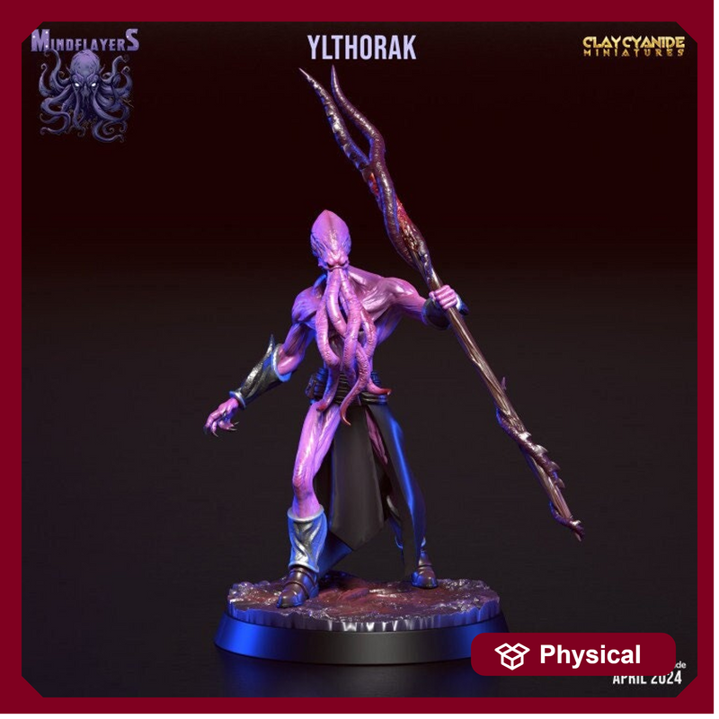 Mind Flayer, Illithid Unpainted Resin Miniature NPC | 28mm, 32mm,54mm,75mm, 100mm Scales | Dungeons and Dragons | Pathfinder | Clay Cyanide - Only-Games
