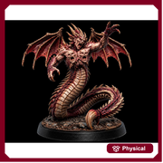 Winged Demon Miniature | Serpent Archdevil Boss Monster | UNPAINTED Resin DnD 5E Pathfinder - Only-Games