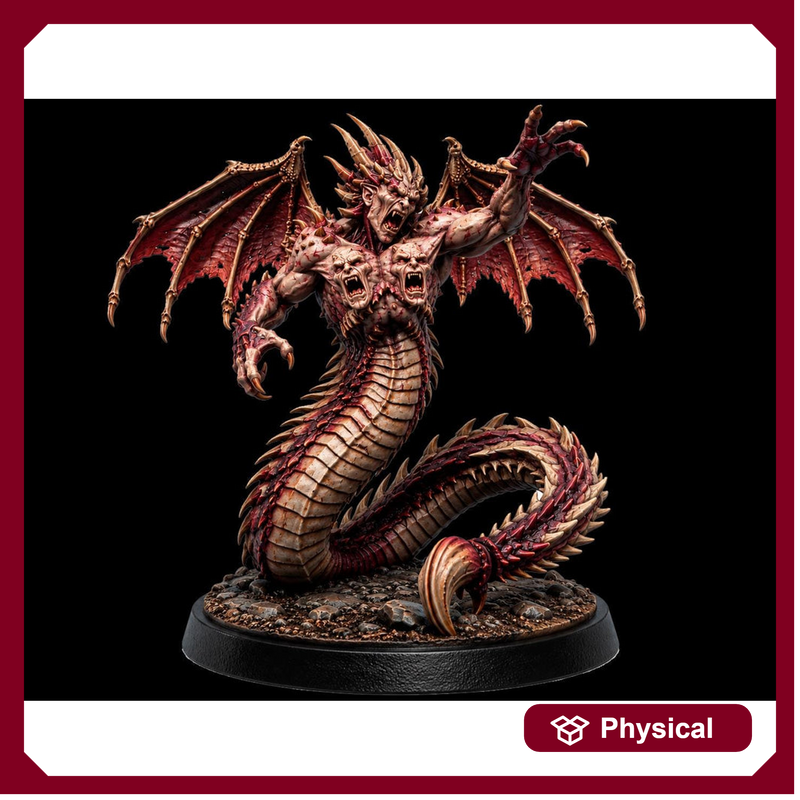 Winged Demon Miniature | Serpent Archdevil Boss Monster | UNPAINTED Resin DnD 5E Pathfinder - Only-Games