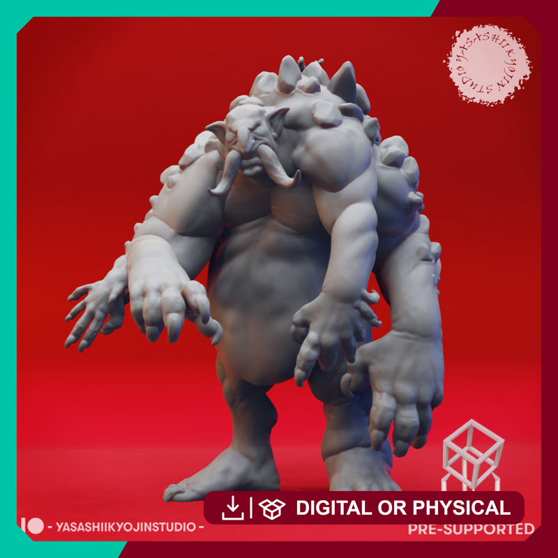 Dire Troll - Book of Beasts - Tabletop Miniature (Pre-Supported) - Only-Games