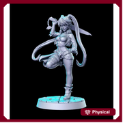 Pin-up Rogue Fighter Monk JRPG | 28mm,32mm,54mm,75mm,100mm Scale Miniature |  Unpainted resin Figurine D&D Tabletop Fantasy | RN Estudio - Only-Games