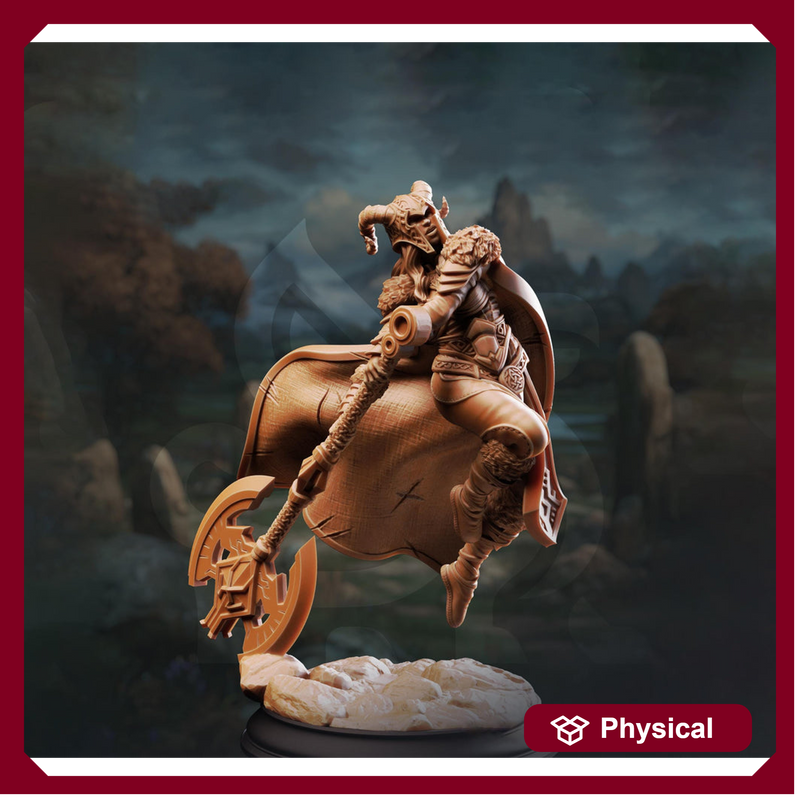 Female Fighter, Ranger, Paladin, Battle Axe D&D 5e Mini | 5 Sizes /Scales - Only-Games
