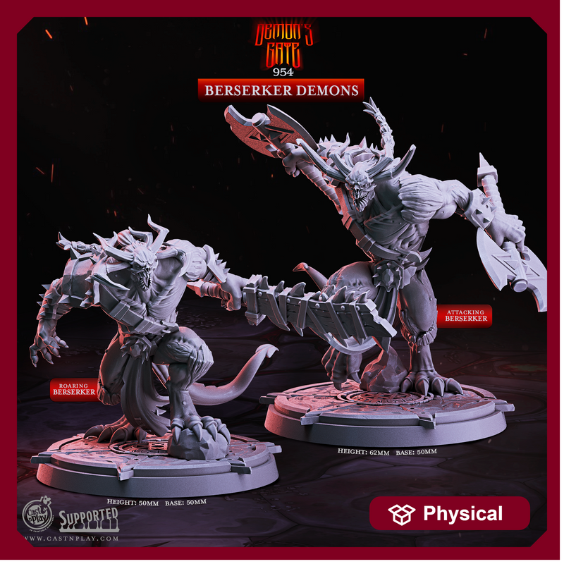 Berserker Demons - Demon's Gate - CastNPlay - Terrain Wargaming D&D DnD 28mm 32mm 40mm 54mm