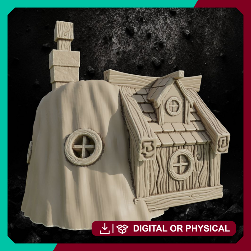 Woodland Hermit's Dwelling - Rustic Forest Home STL for DnD & Wargaming