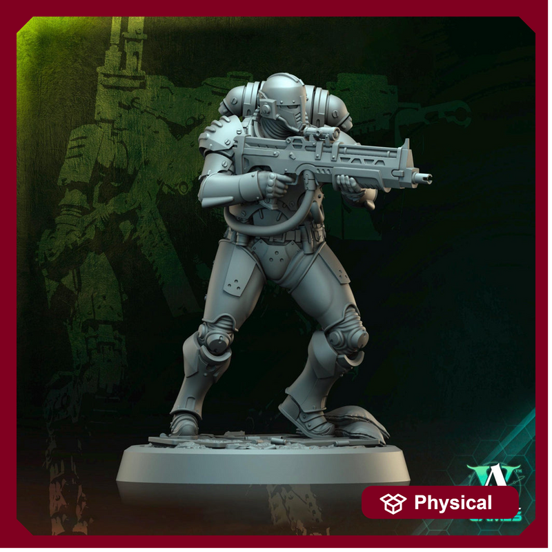 Sci-Fi Miniature Space Soldier Argo Commando |  28mm,32mm Scales & 54mm,75mm,100mm TALL | Resin Mini | Shocktrooper TPG | Archvillain Games - Only-Games