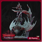 Dire Bat Vampire monstrosity with Rider | 28mm and 32mm Scale (110mm/125mm high) | Undead Dungeons and Dragons 5e Miniatures | Pathfinder | - Only-Games