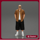 gangster standing in short and open shirt with sunglasses