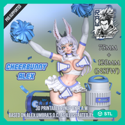 Cheerbunny Alex (NSFW) - 75mm and 120mm Pin-Up - STL only - Only-Games