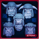 Orc Helmet Heads - Set A (Elite Size)
