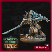 Gnoll Barbarian Brute w/Sword | Resin Miniature | Dungeons and Dragons | 28mm,32mm, 54mm,75mm Scales |Pathfinder hyena | D&D 5e| Archvillain - Only-Games