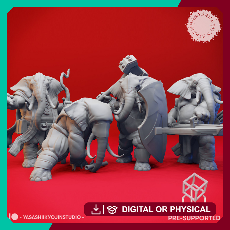 Loxodon Herd - Tabletop Miniatures (Pre-Supported)