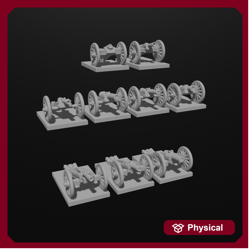 6mm Napoleonic Cannon Set (Gribeauval, British & Russian Carriages)