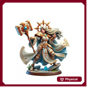 Female Cleric Light Domain, Paladin Miniature | 5 Sizes /Scales | Dungeons and Dragons Pathfinder - Only-Games