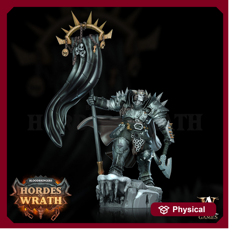 Human Oathbreaker Paladin Chaos Knight Sword & Banner Unpainted Miniature | 28mm, 32mm, 54mm,75mm Scales | Dungeons and Dragons | Pathfinder - Only-Games