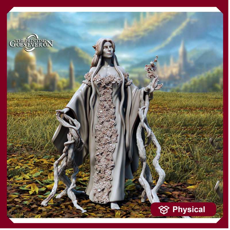 Female Druid PC / NPC | Unpainted Miniature | 28mm, 32mm,54mm,75mm, 100mm Scales | Pathfinder Figure | DnD | RPG Figurine  | - Only-Games