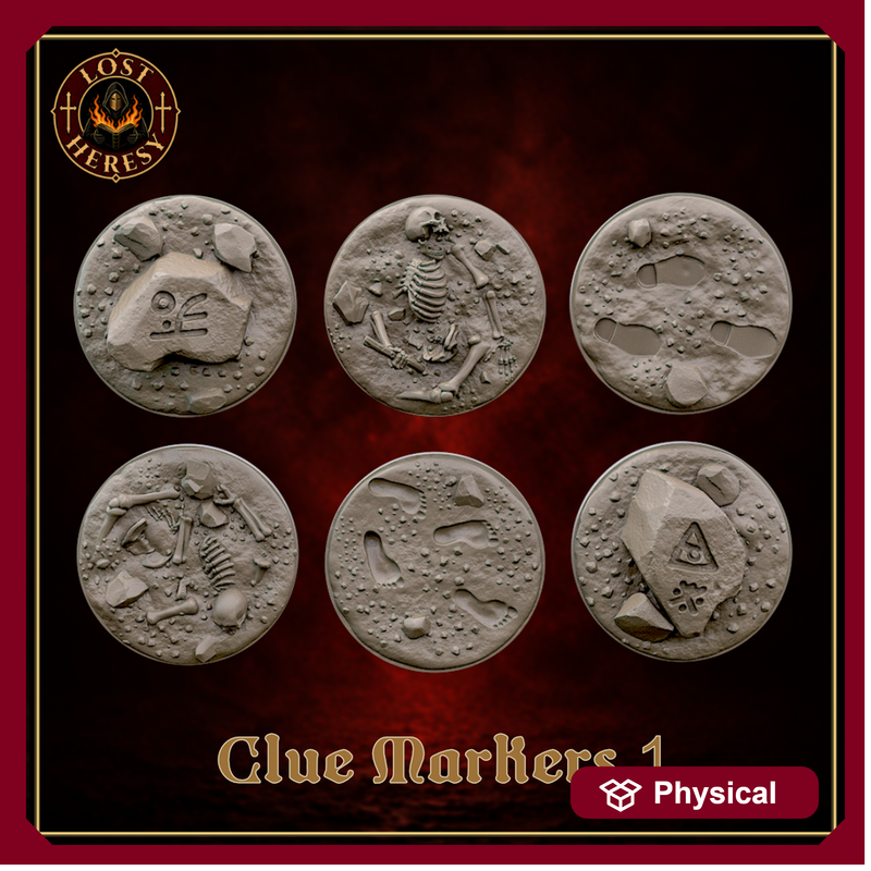 Clue or Objective Markers for Fantasy or Silver Bayonet