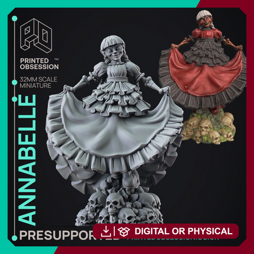 Anabelle - Awakend Puppet Necromancer - PRESUPPORTED - 32mm scale - Only-Games