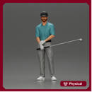 Confident golfer posing with club, ready to ace the game