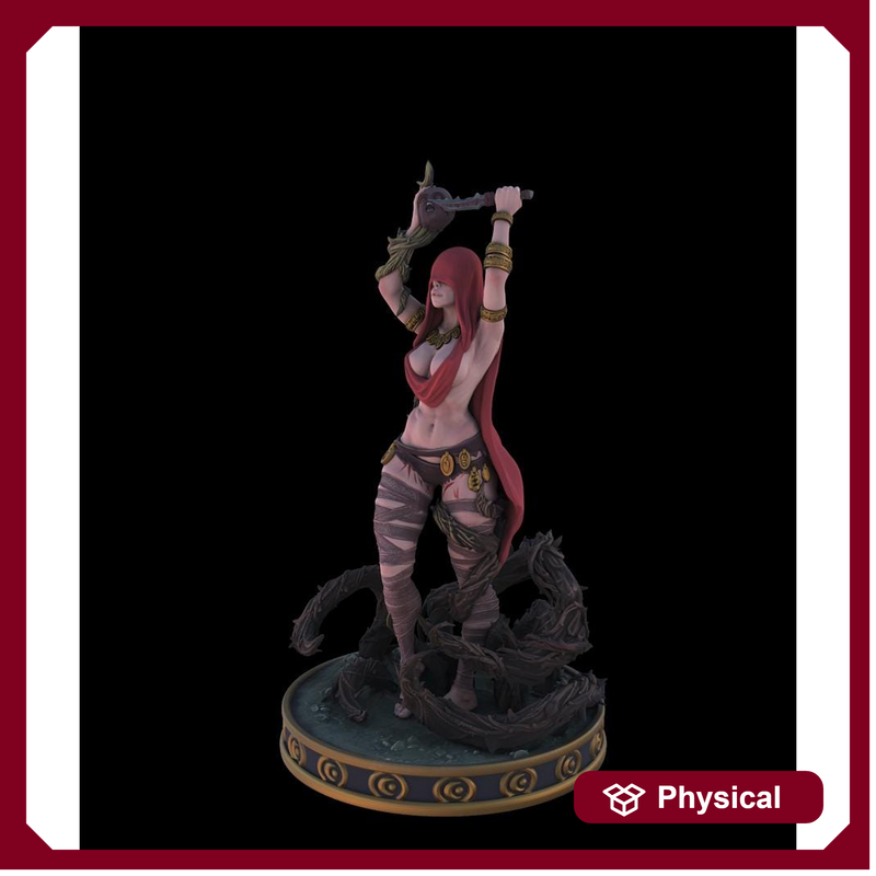 Female Cult Fanatic, Cleric, Warlock, Witch Miniature | 28mm, 32mm,54mm, 75mm, 100mm Scales | Pathfinder Figure | DnD | Figurine unpainted | - Only-Games