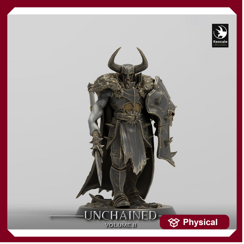 Oathbreaker Paladin, Fighter,Soldier Spear and Shield, DnD Unpainted Miniature| 28mm, 32mm,54mm,75mm,100mm Scales | Dungeons & Dragons - Only-Games