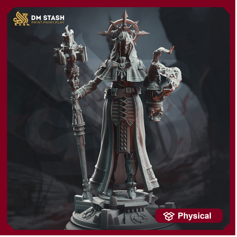 Female Cleric Twilight Domain, Wizard Miniature | 28mm, 32mm,54mm,75mm, 100mm Scales | Dungeons and Dragons Pathfinder | DM Stash - Only-Games