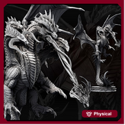 Tiamat God Dragon Queen Hovering (3 sizes) D&D Miniature | 280mm Wing Span,370mm Height | Resin Figurine |Dungeons and Dragons 5e Pathfinder - Only-Games